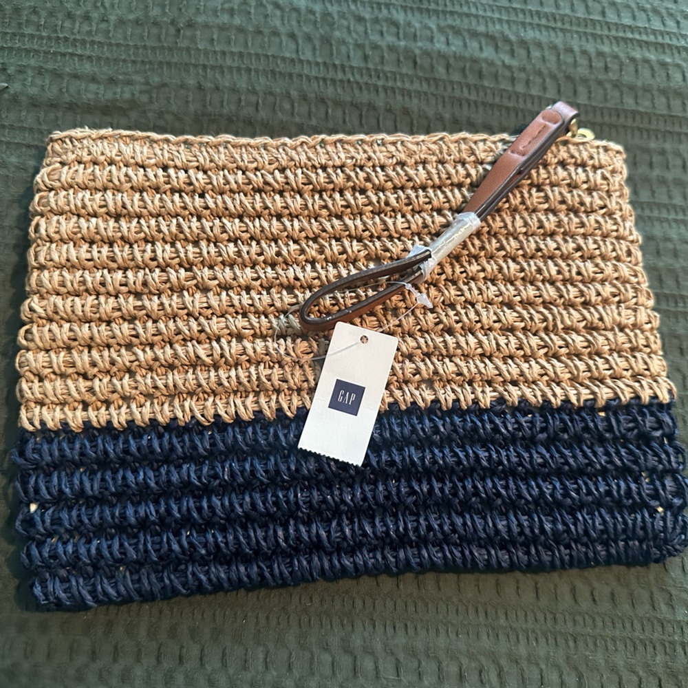 GAP Navy and Tan Woven clutch/Handbag